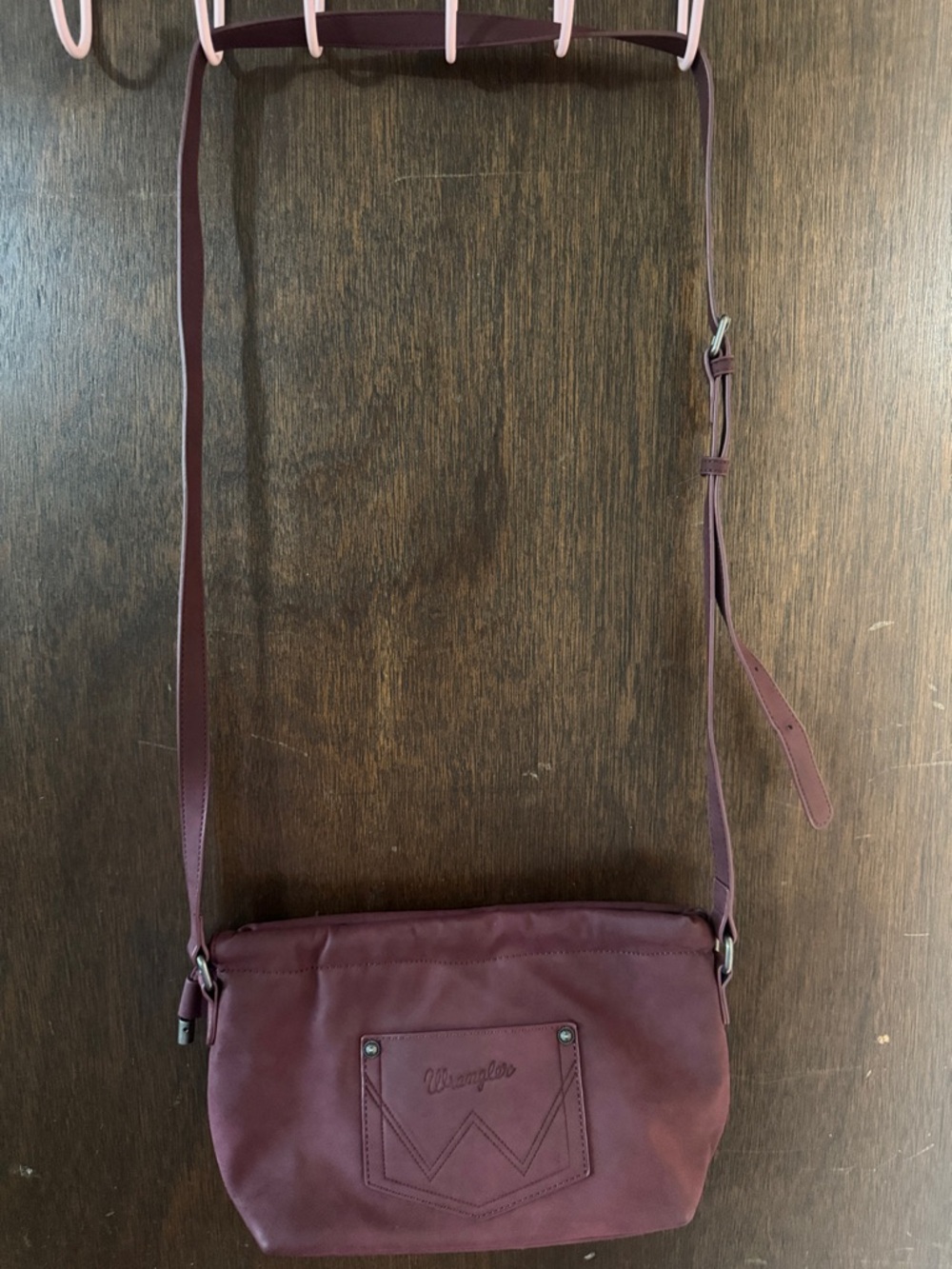 Wrangler Plum Crossbody Bag with Stitched Front Pocket
